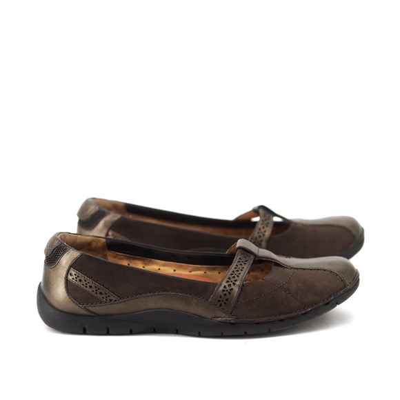 Clarks Shoes - Clark’s | brown structured Mary Jane flats